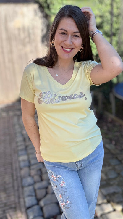 Bisous shirt - Geel
