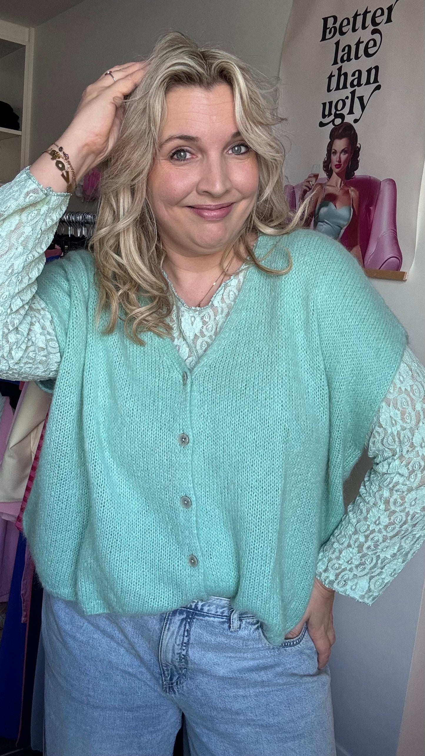 Candy cardigan - Mintgroen