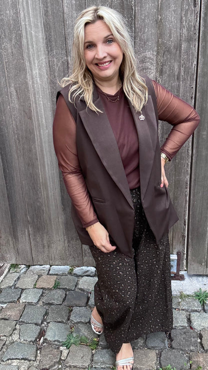 Elle mesh top - Bruin