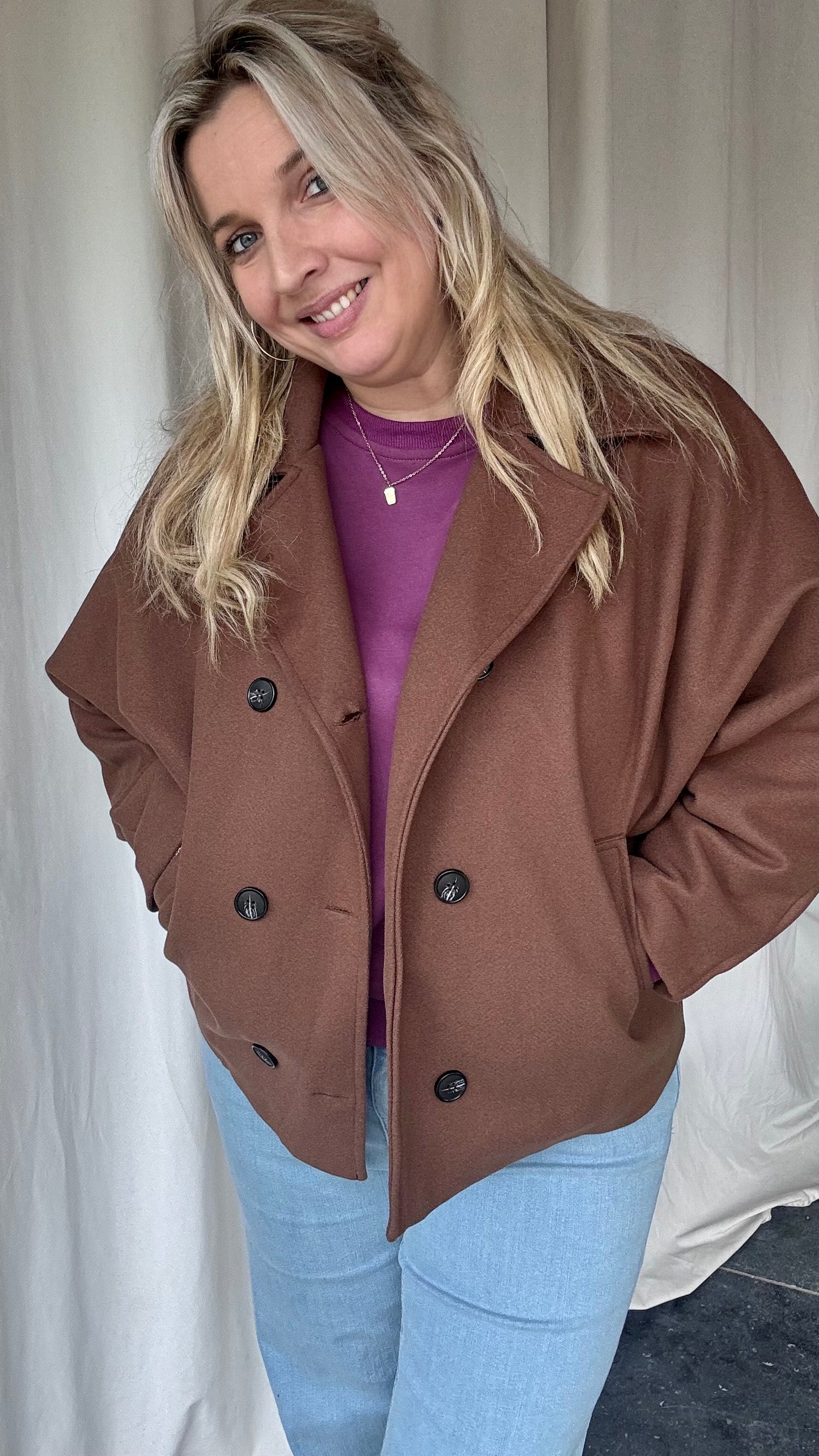 Vicky mantel - Bruin