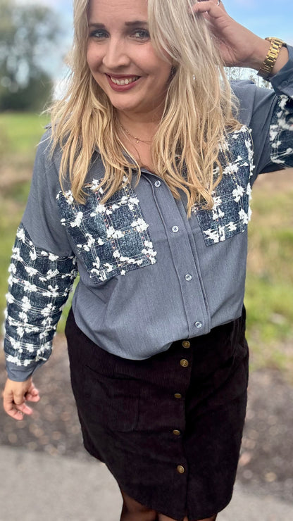 Sparkle denim blouse