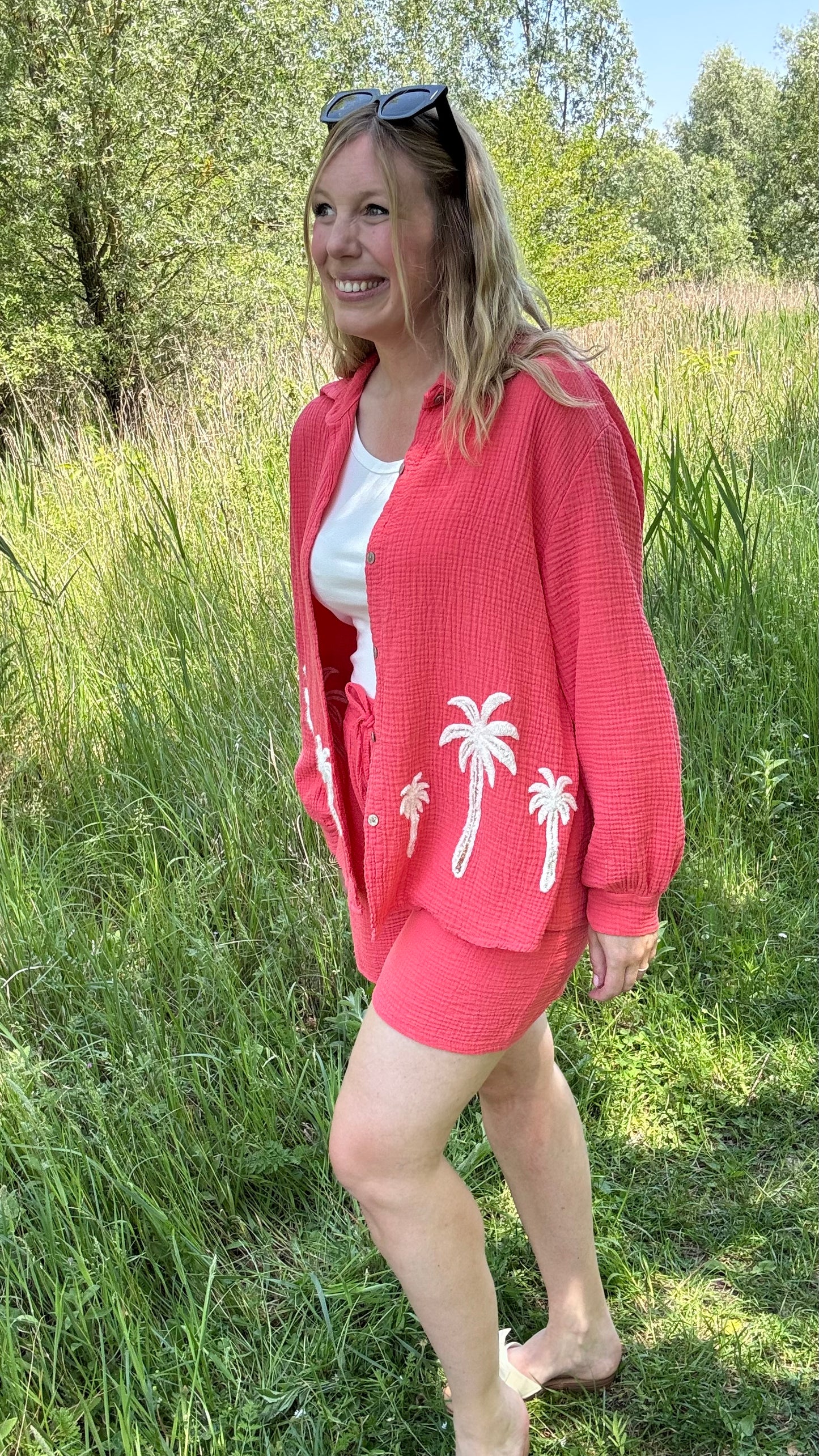 Palm breeze blouse - Koraal