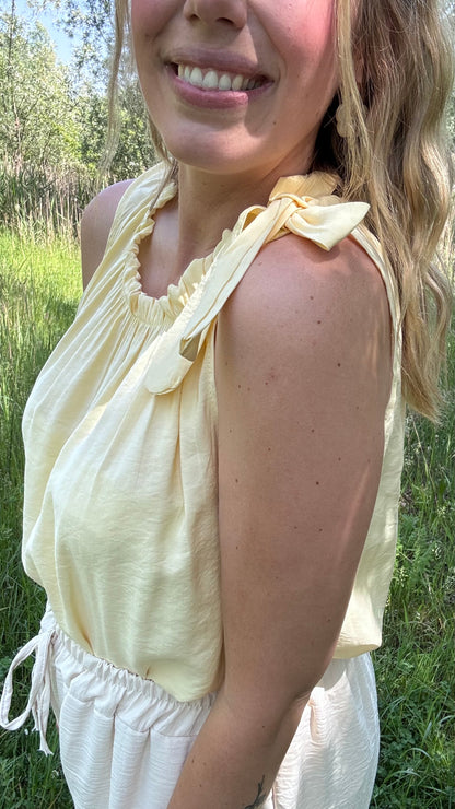 Shoulder bow top - Butteryellow