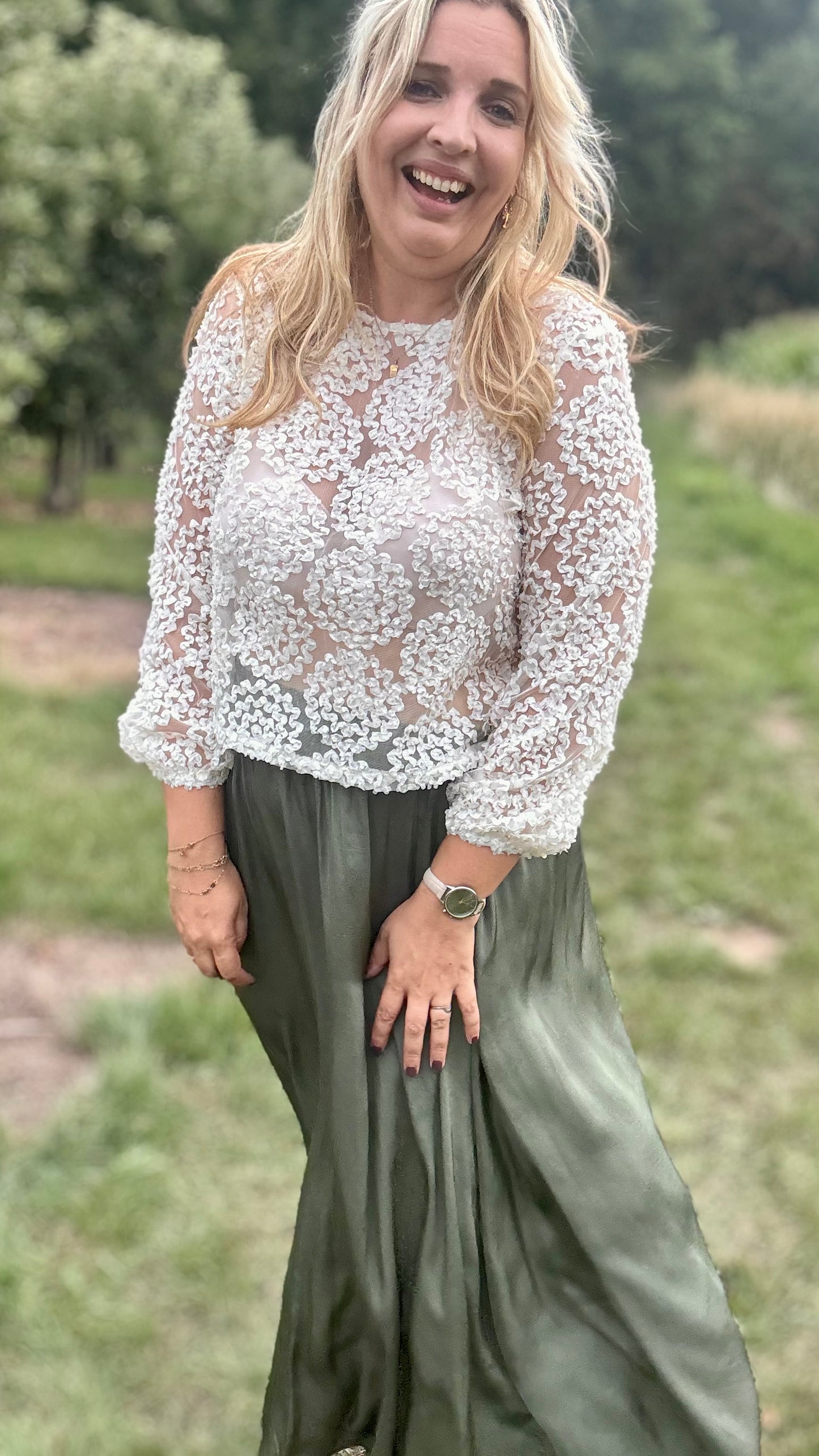 Rebel bloom blouse wit