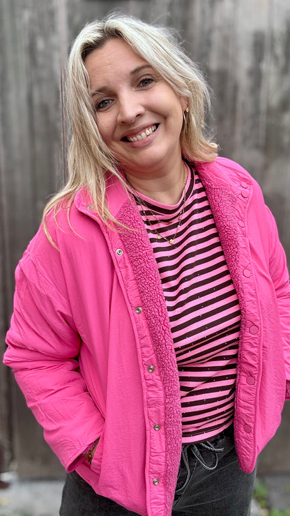 Reversible Teddy Jacket - Roze