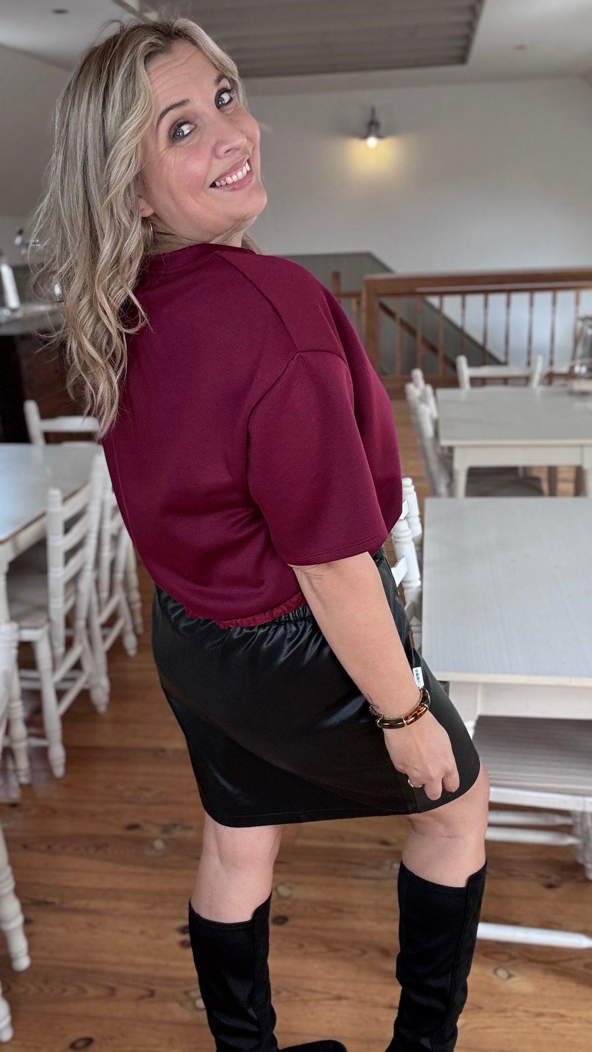 Lina leather rok - Zwart