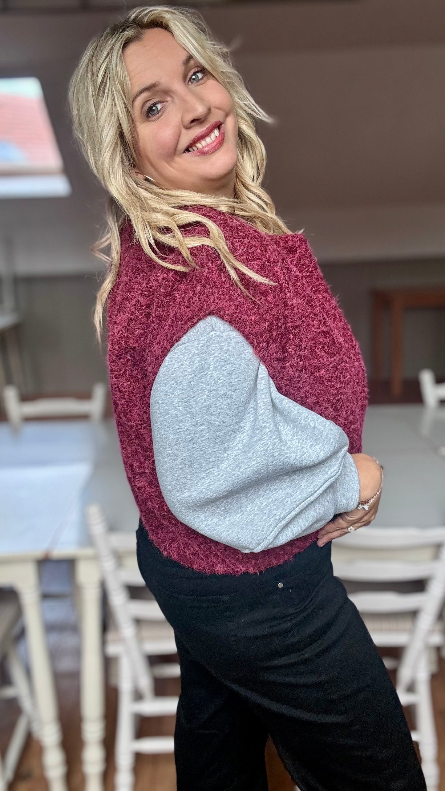 Brush gilet - burgundy