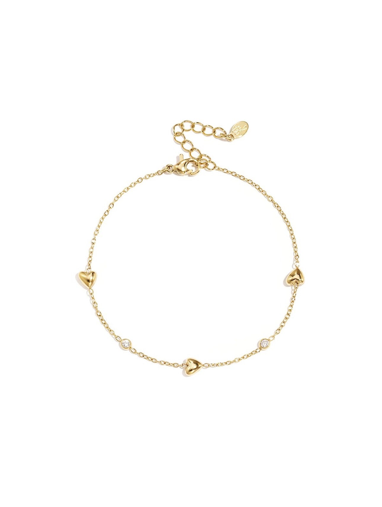 Armband met gevulde hartjes