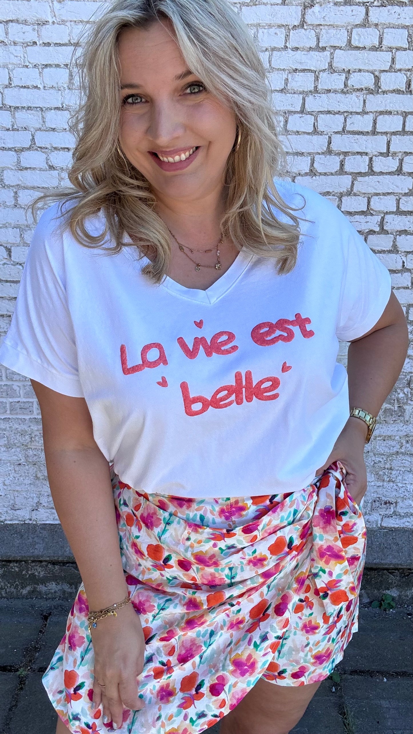 Shirt La vie est belle - Koraal