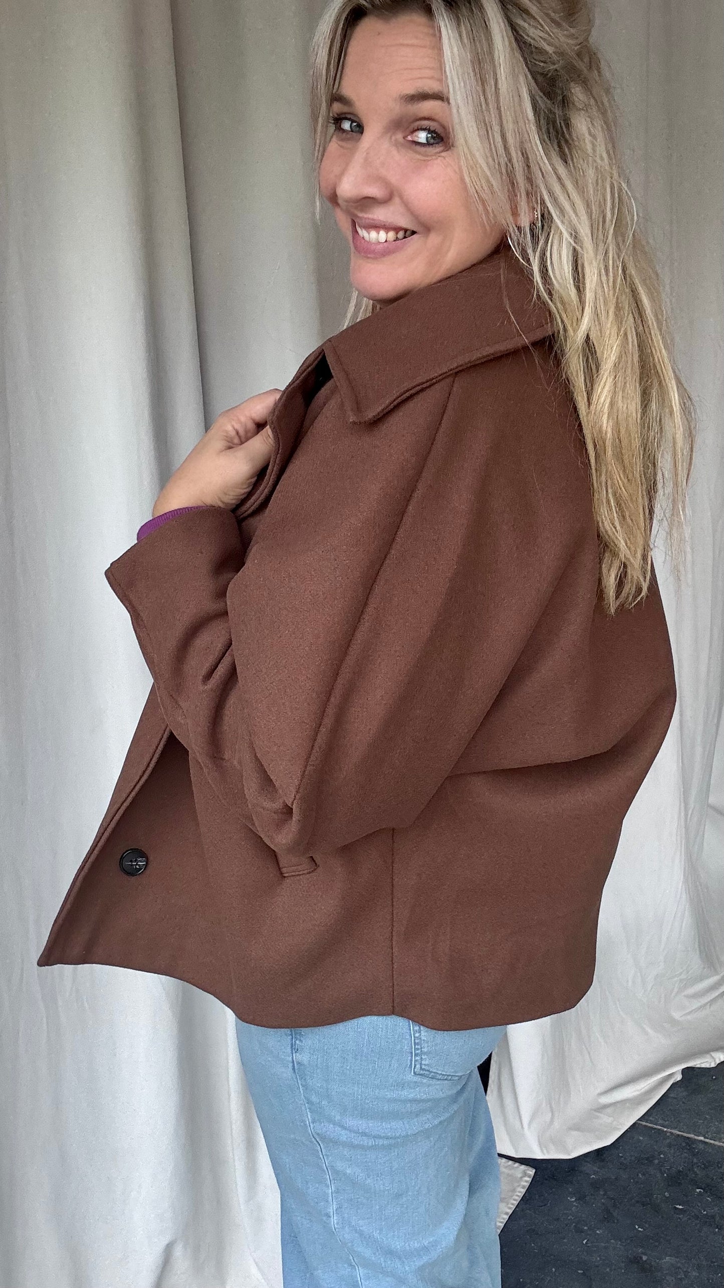 Vicky mantel - Bruin