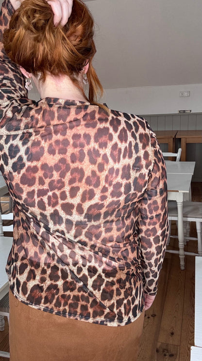 Elle mesh top - Leopard