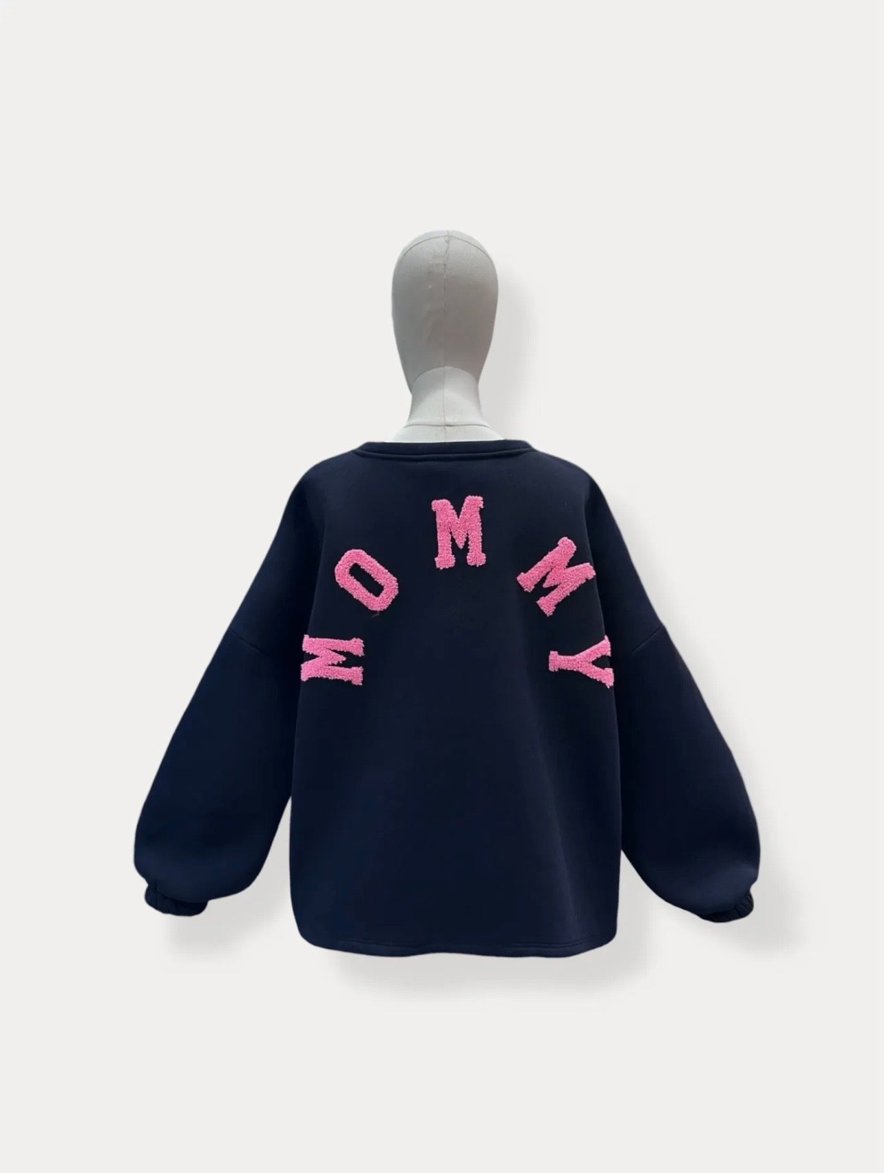 Mommy sweater - Navy/pink