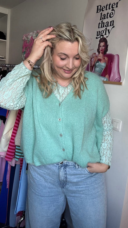 Candy cardigan - Mintgroen