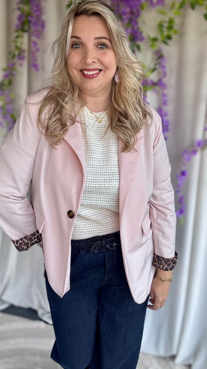 Blazer roze/leopard