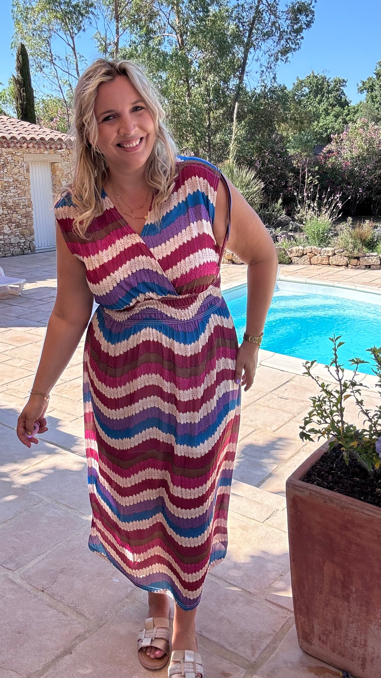 Every Woman Dress - Aztec glow (blauw/roze)