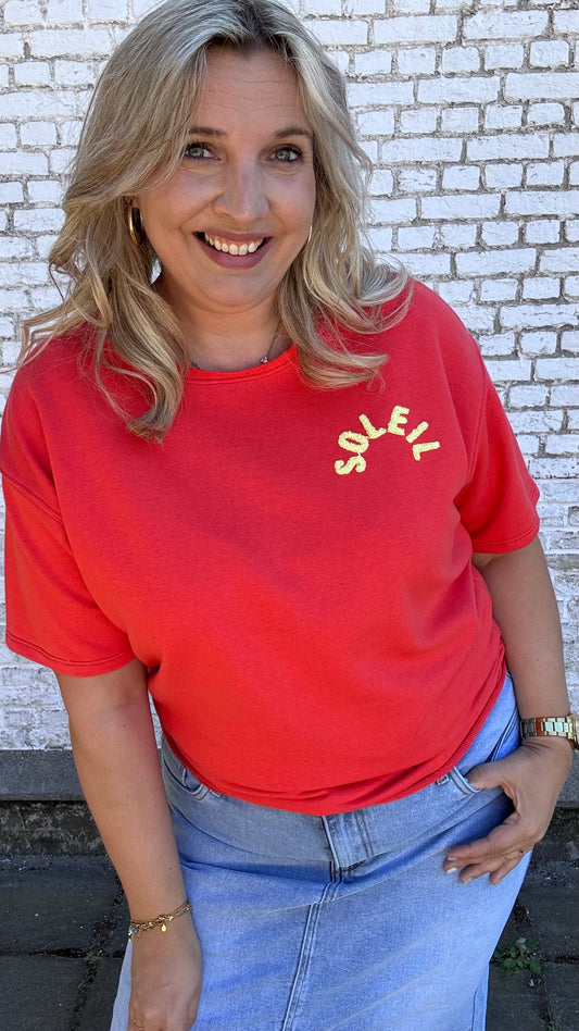 Soleil shirt multicolor - Rood