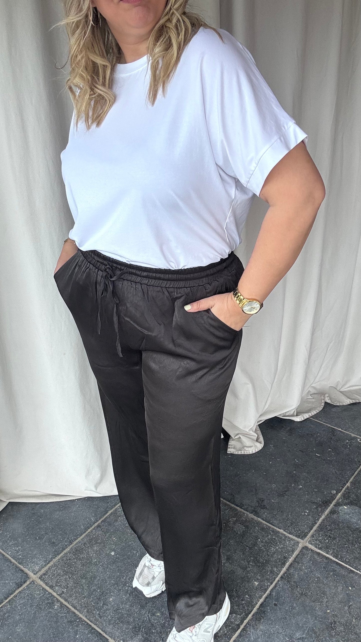 Satin broek - Zwart