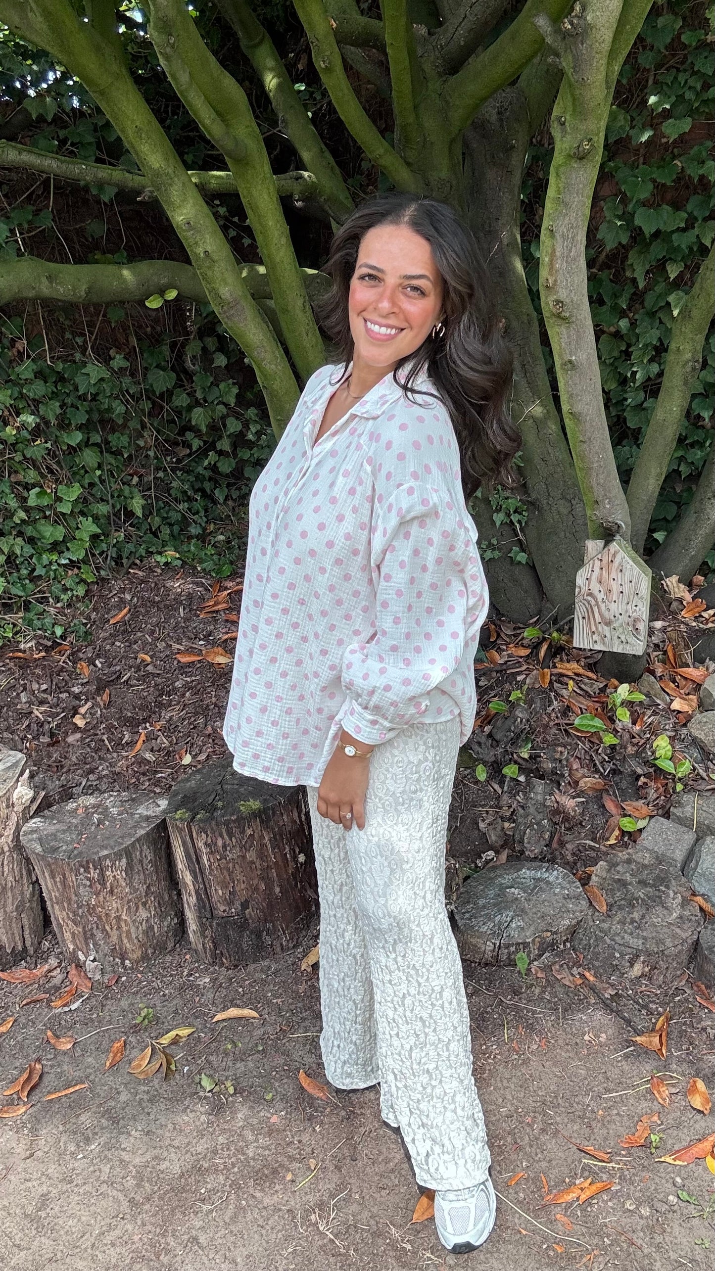 Dots tetra blouse - Roze