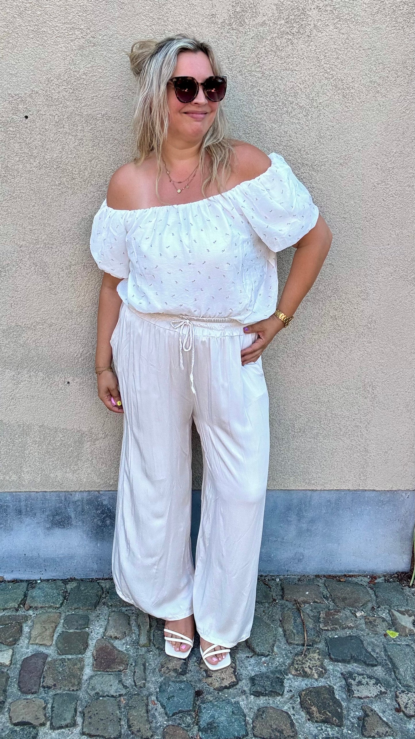 Zoë broek matté - crème