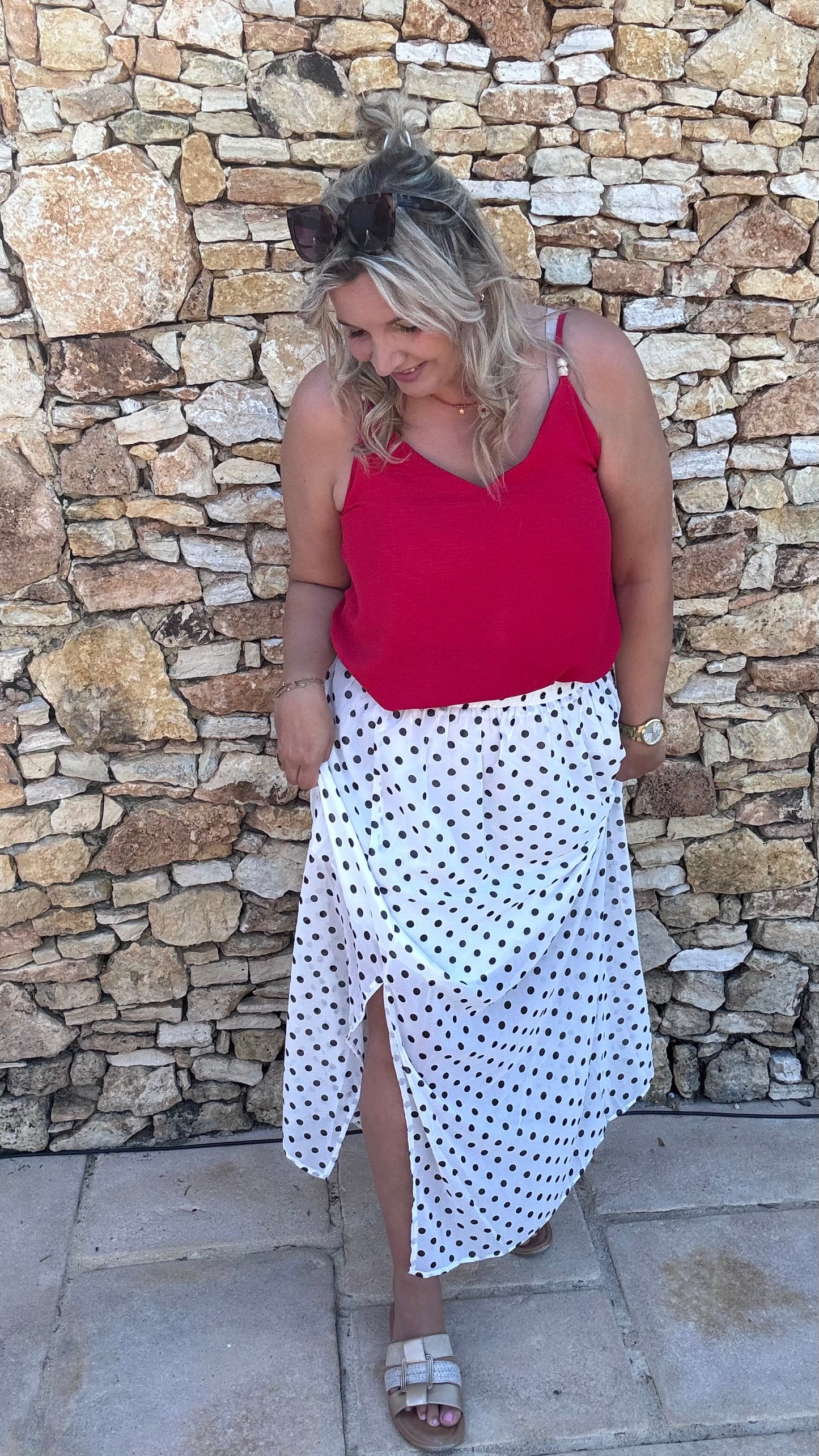 Polkadot rok - Wit