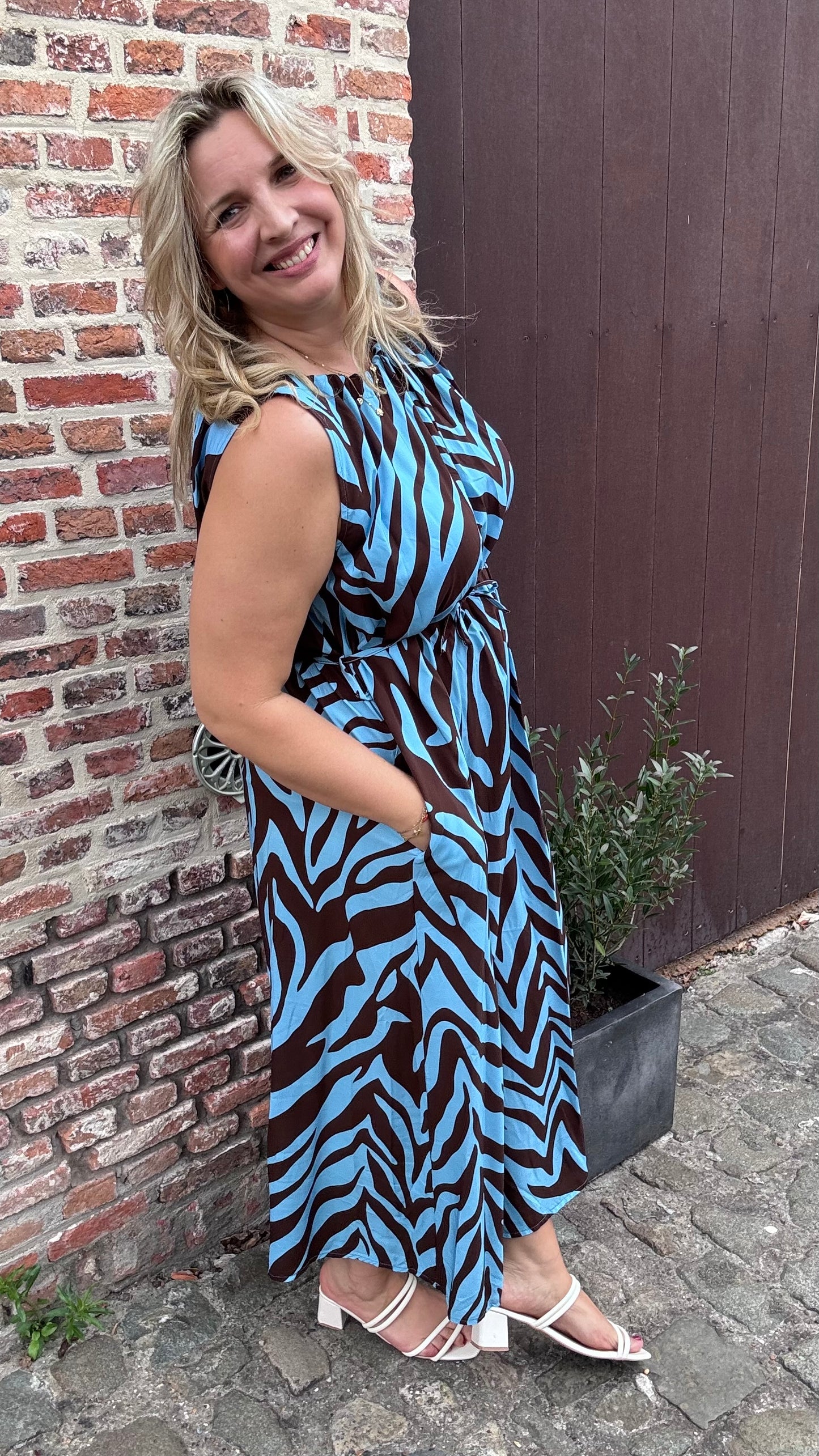 Nezz dress - blauw/bruin