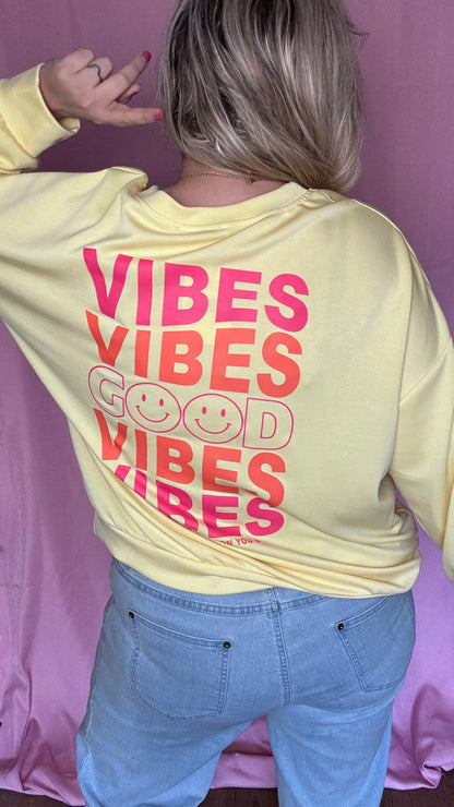 Good vibes sweater - Geel