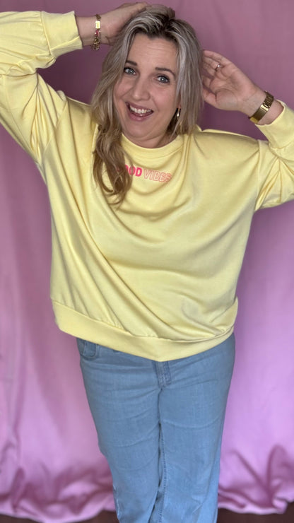 Good vibes sweater - Geel