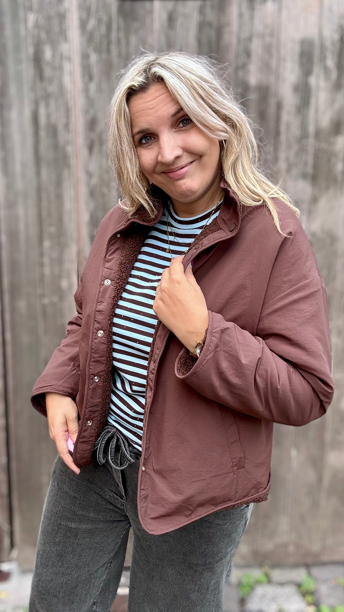 Reversible Teddy Jacket - Choco