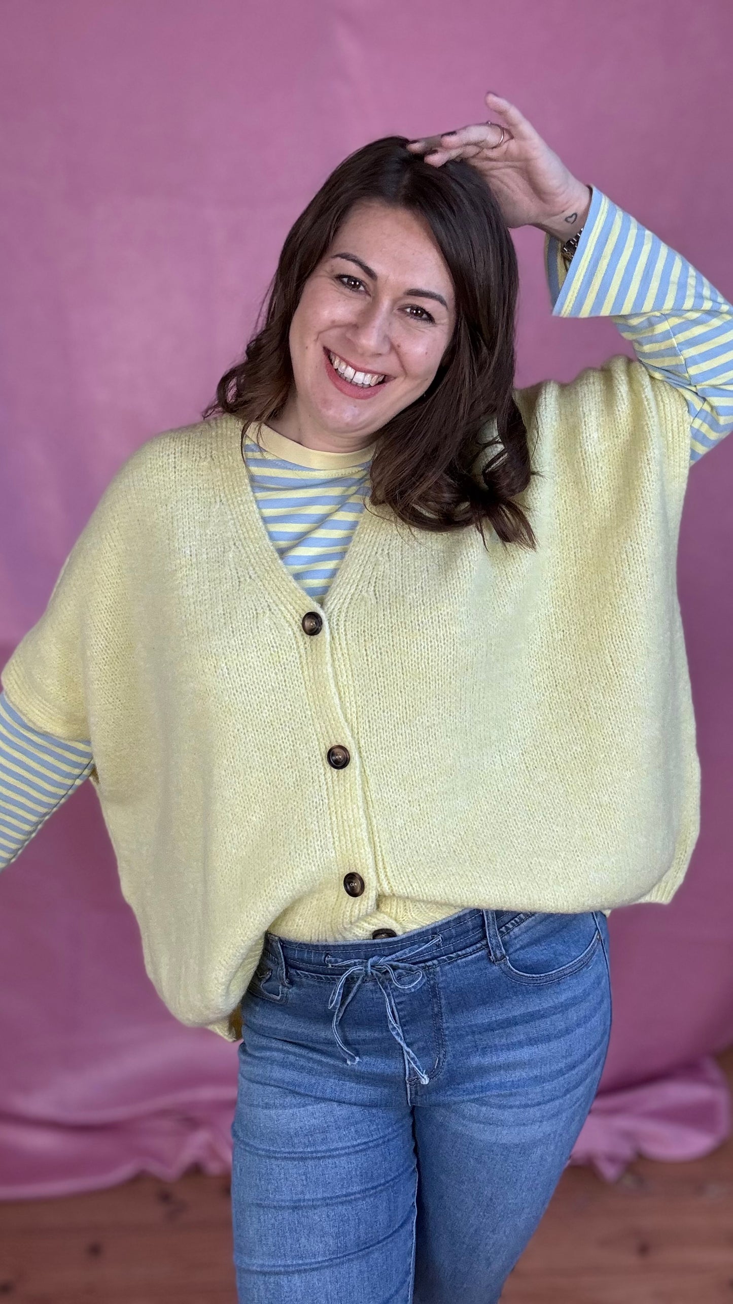 Candy cardigan - Pastelgeel