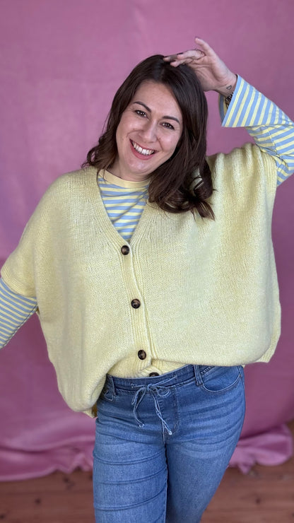 Candy cardigan - Pastelgeel