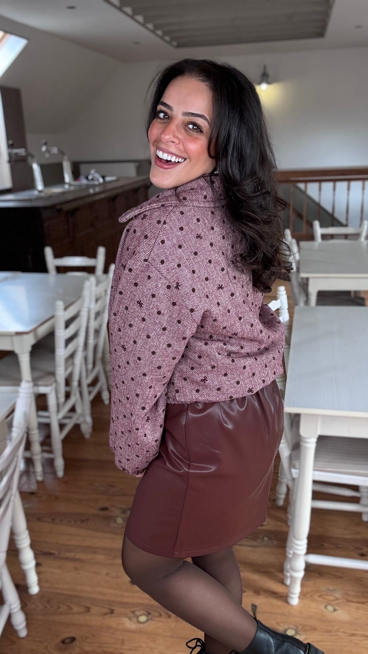 Bows & Dots vest - Burgundy