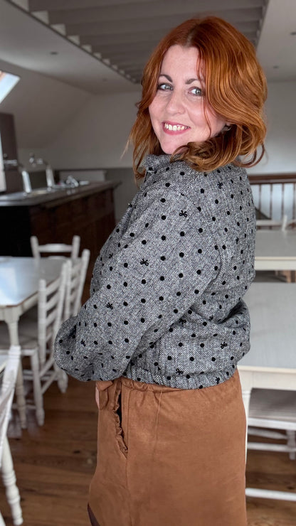 Bows & Dots vest - Zwart