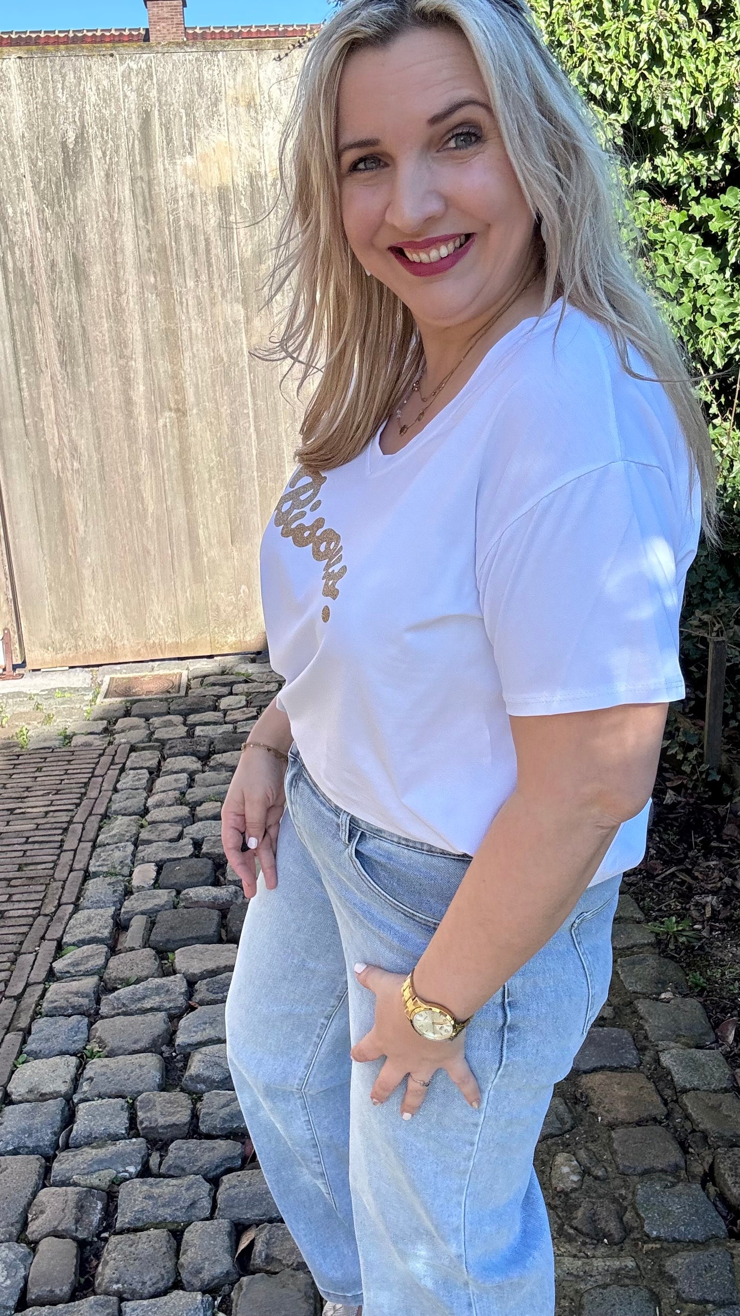 Bisous shirt - Wit