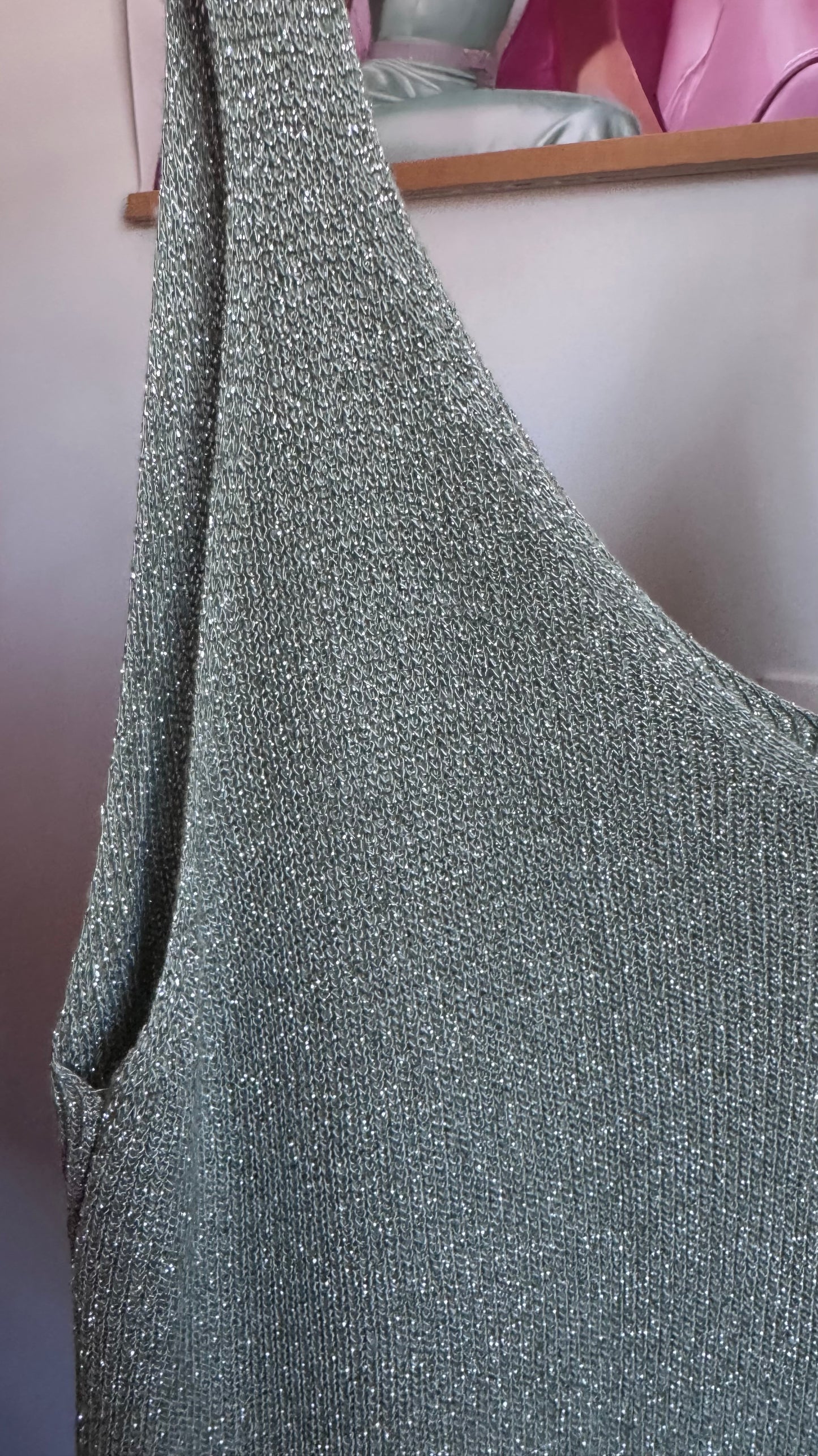 Fine knit Lurex top - Kaki