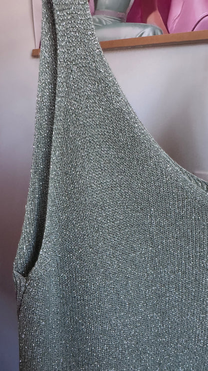 Fine knit Lurex top - Kaki