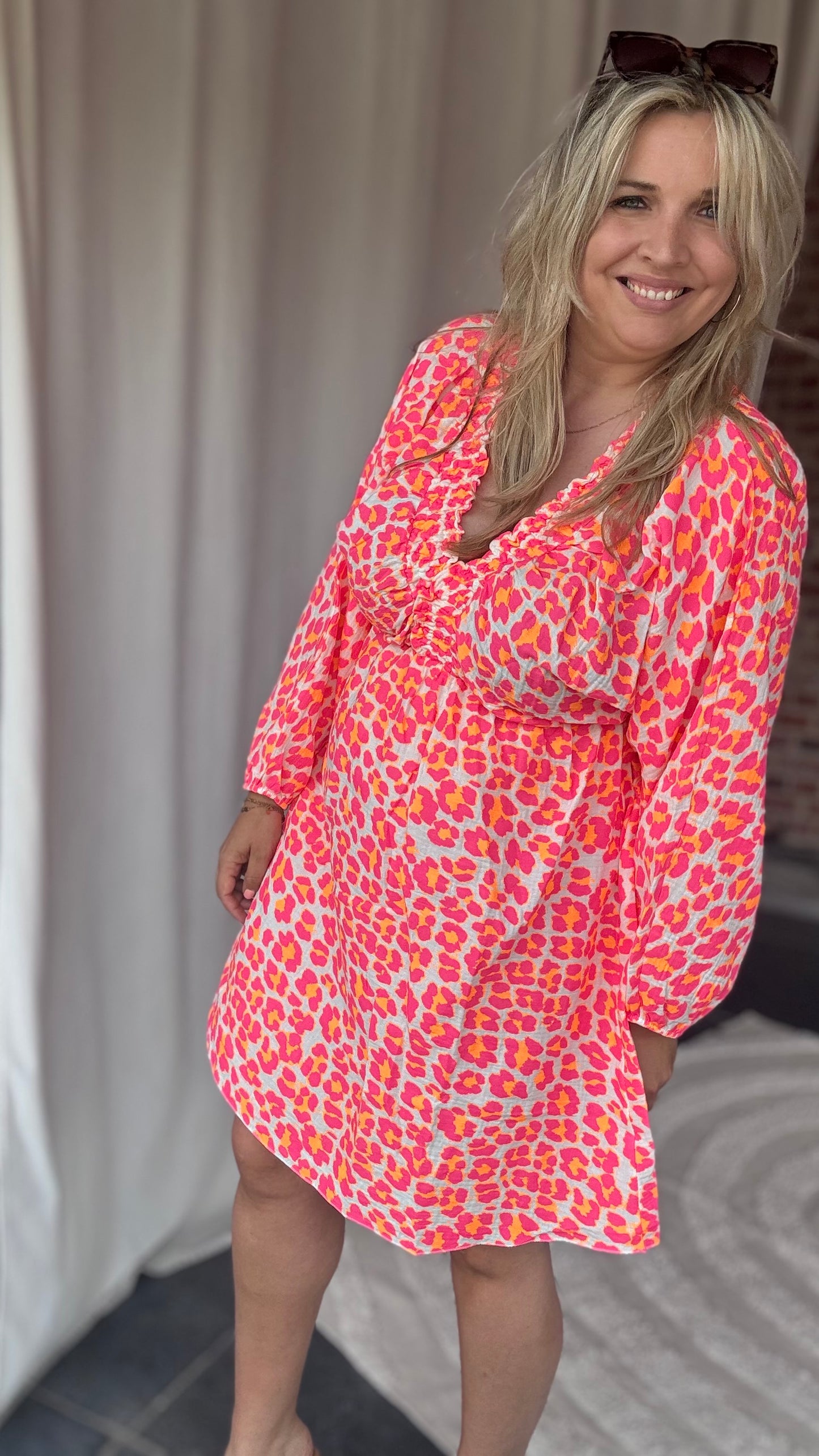 Neon jungle shorty dress