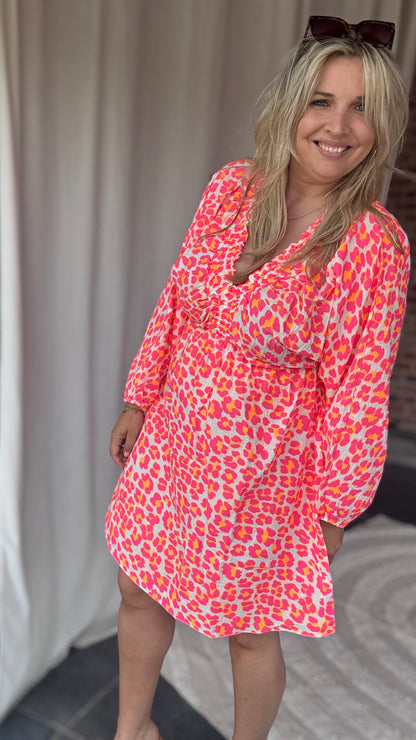 Neon jungle shorty dress