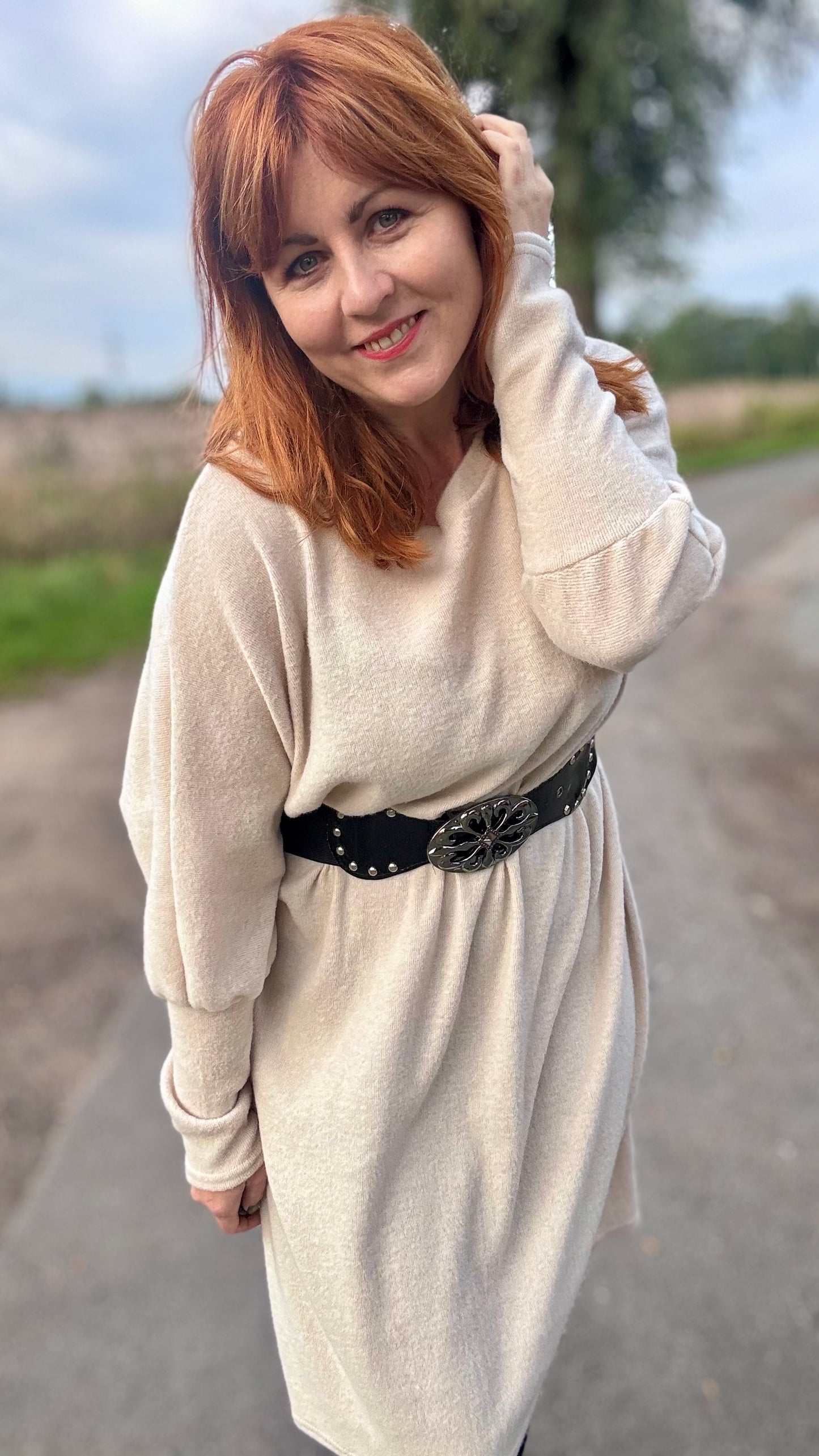 Lounge luxe jurk - crème