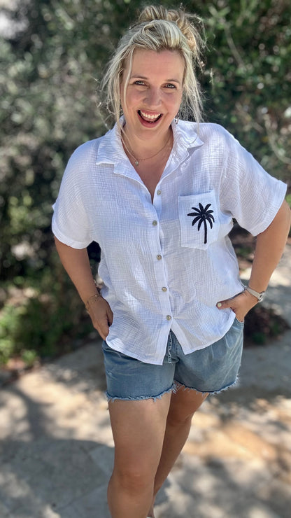 La palma blouse navy