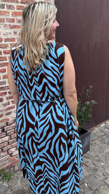 Nezz dress - blauw/bruin