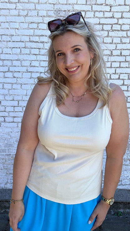 Ribbed top - Beige