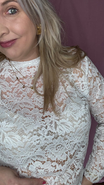 Fleur lace blouse - Wit