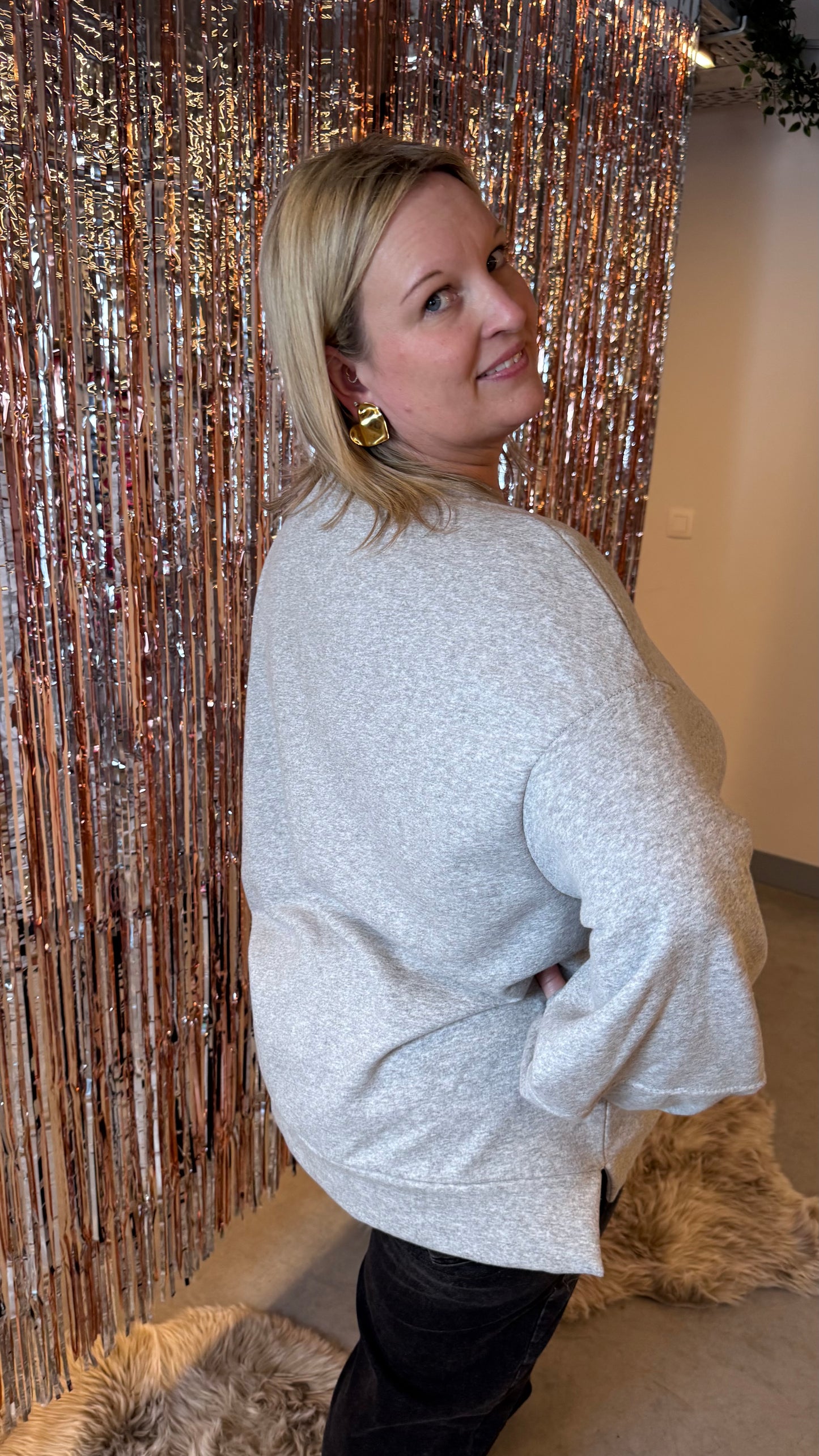 Relaxed curve sweater - Grijs