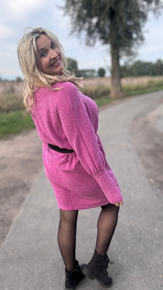 Lounge luxe jurk - Roze