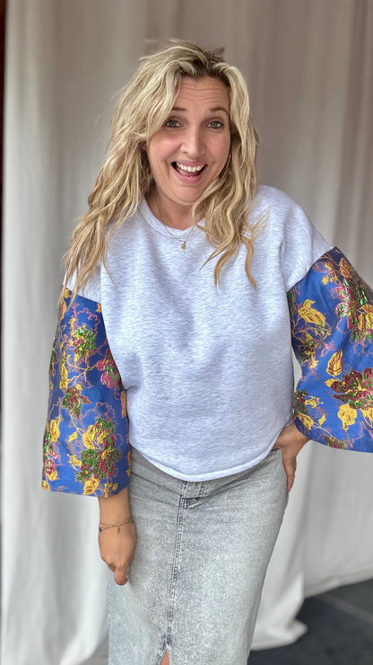 Shimmer sweater - grijs/blauw