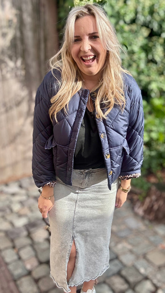 Urban leopard puffer - Donkerblauw