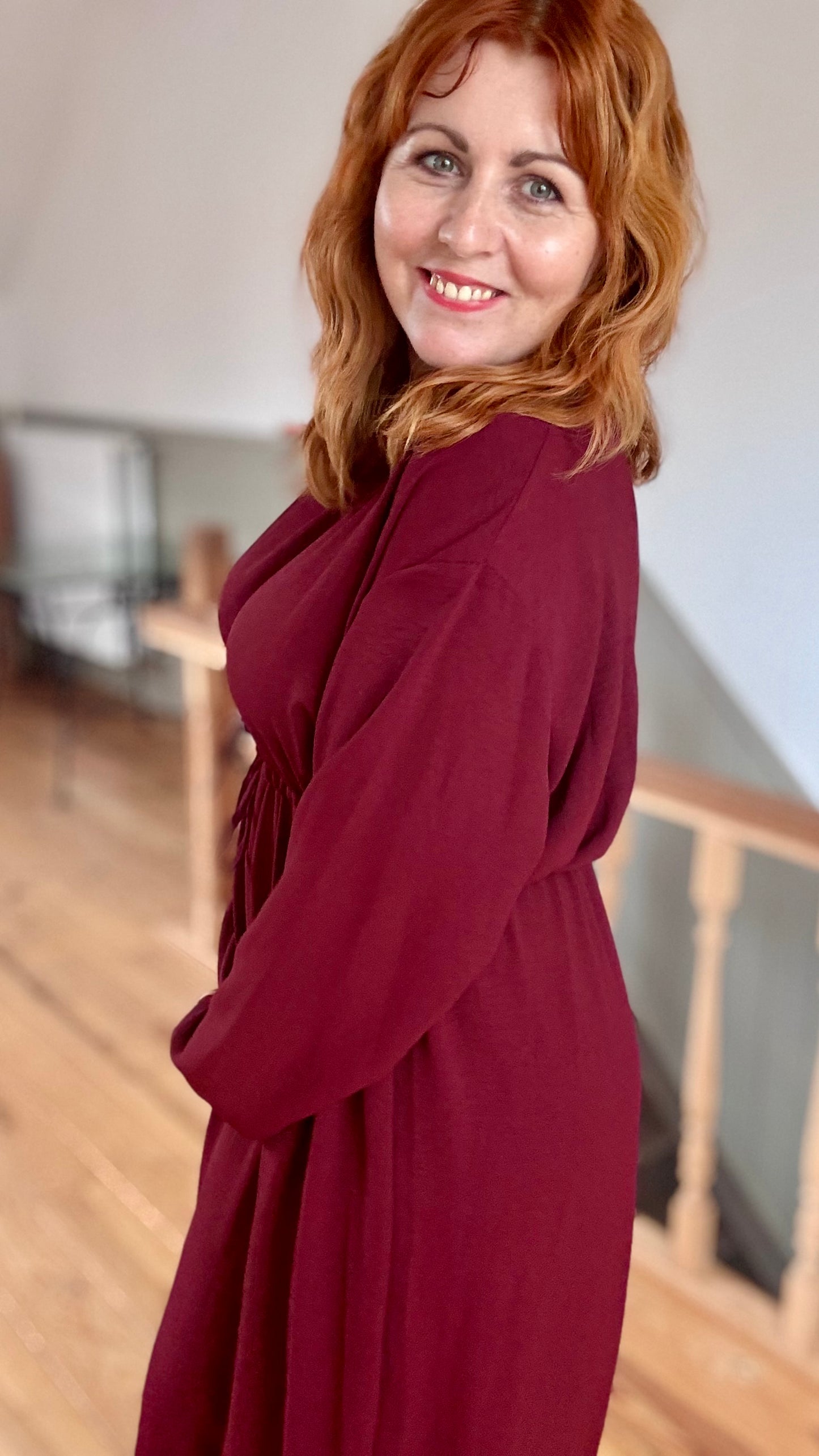 Celeste jurk - Wijnrood