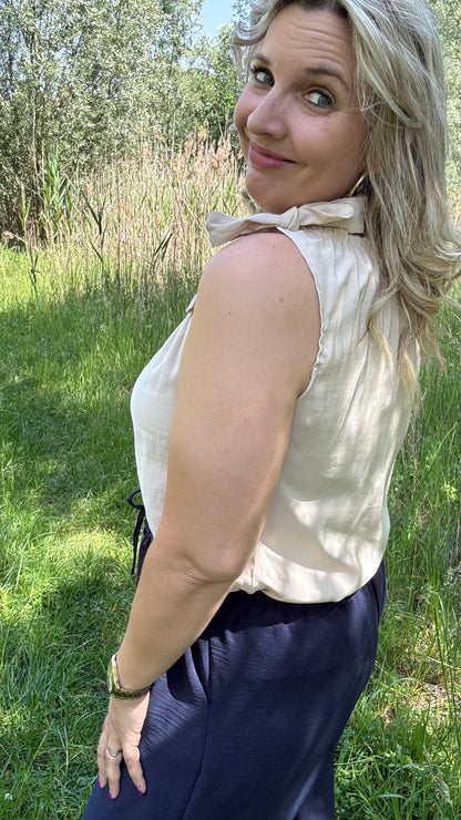 Shoulder bow top - Beige