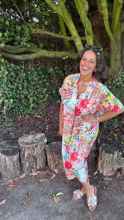 Tropical escape dress - Rood