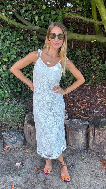 Capri lace dress - Wit